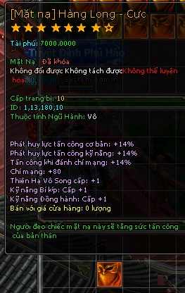 Mặt Nạ Hàng Long Phục Hổ - Cực